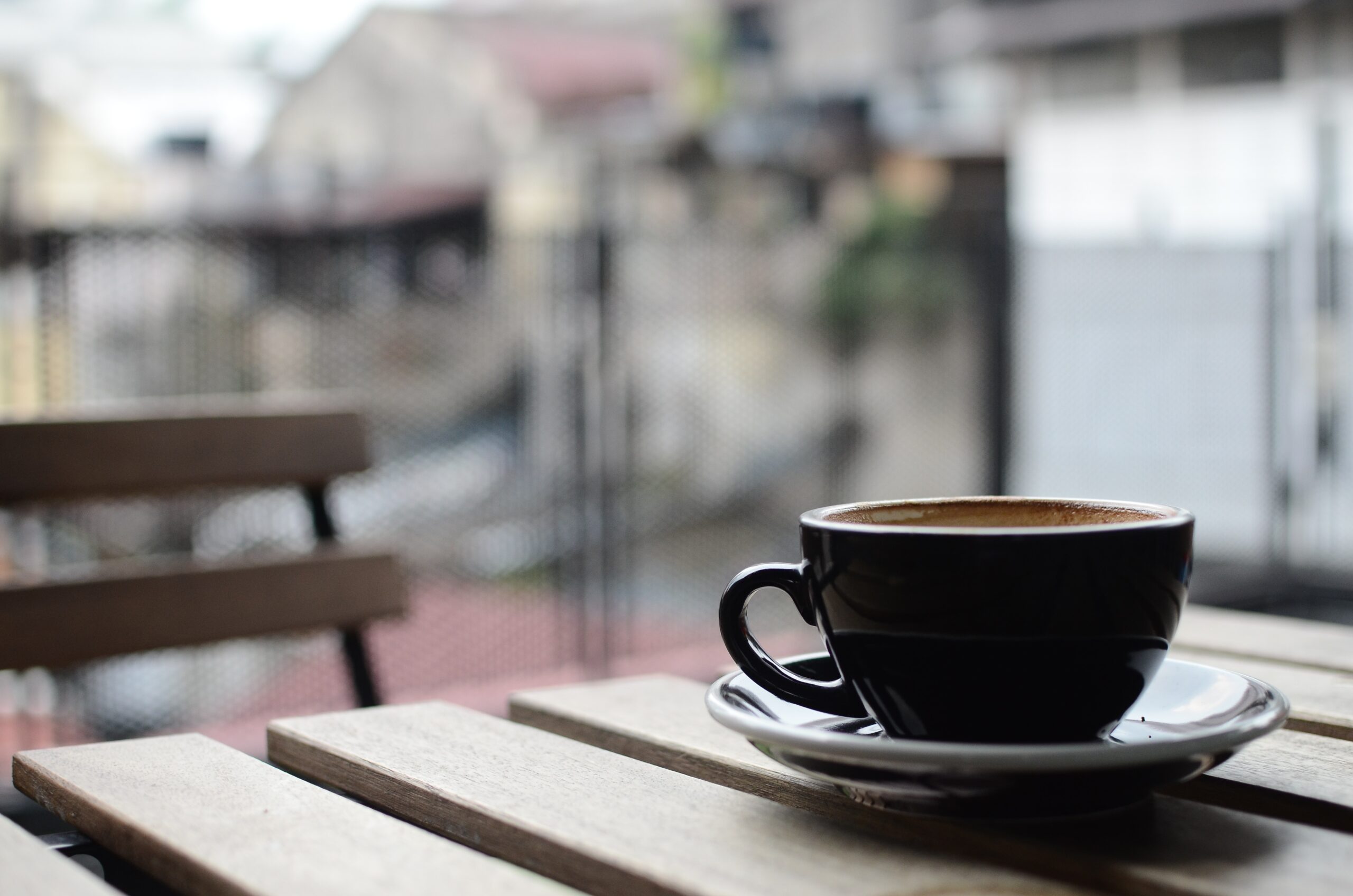 half drunk coffee on cafe table