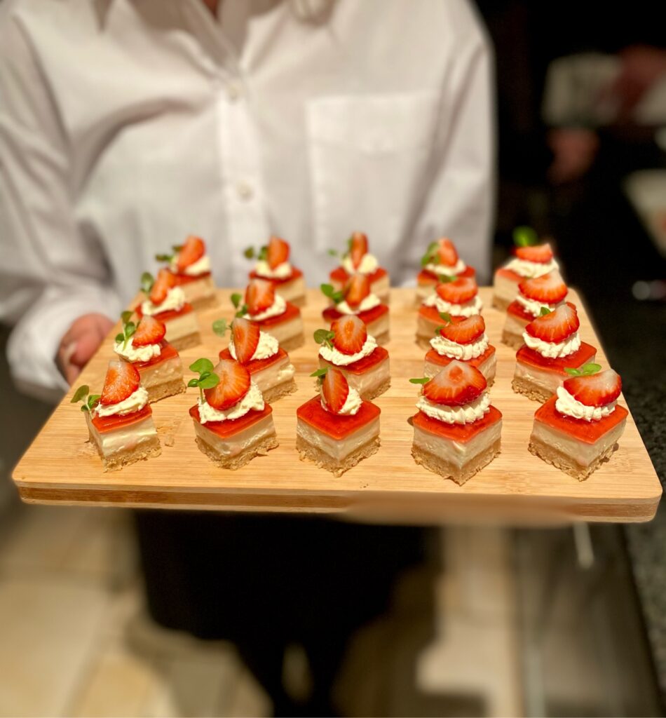 square cheesecake canapes